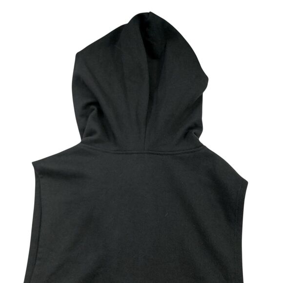 Fabletics Hooded Vest Womens Small Black Terrycloth 1/2 Zip Side Snap Athletic - Picture 8 of 11